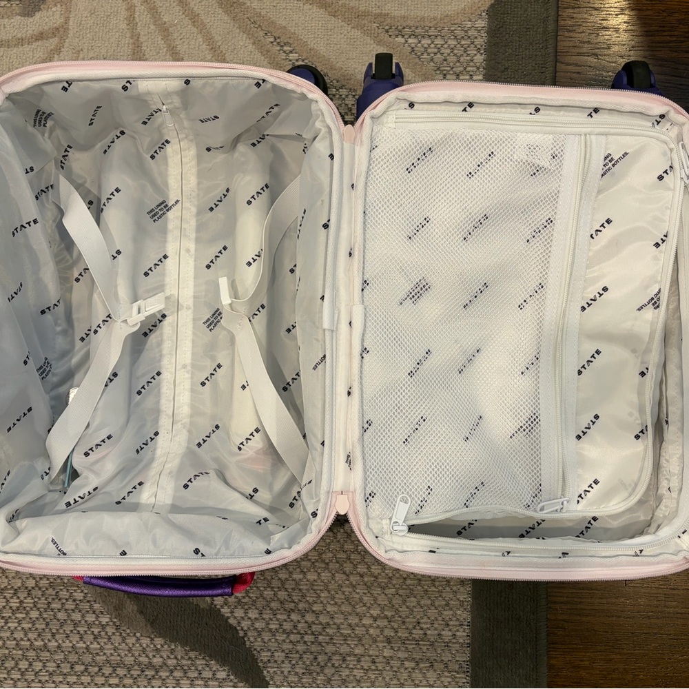 State Mini Logan Pink and Purple Rolling Suitcase - Picture 11 of 14